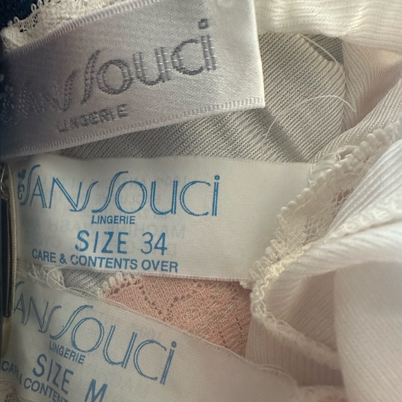 Rare VTG 70s Sans Souci Ivory Satin Lace Chemise & Robe Set 34/M Bridal - Picture 2 of 16